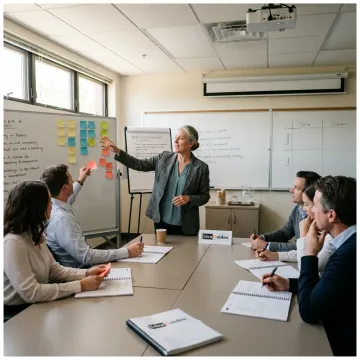 Facilitator leading a corporate team building workshop