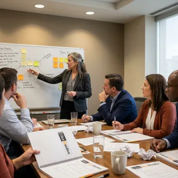 Leadership team in a strategic planning workshop