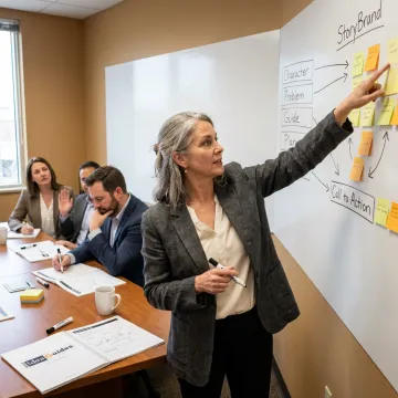Business team in messaging workshop