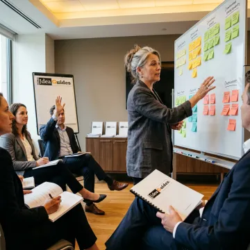Facilitator guiding a corporate training workshop