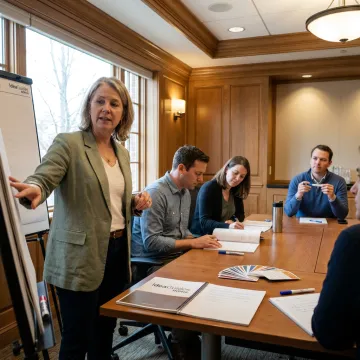 Supervisors practicing leadership skills in a workshop