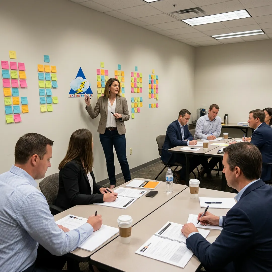 Facilitator leading a corporate team building workshop