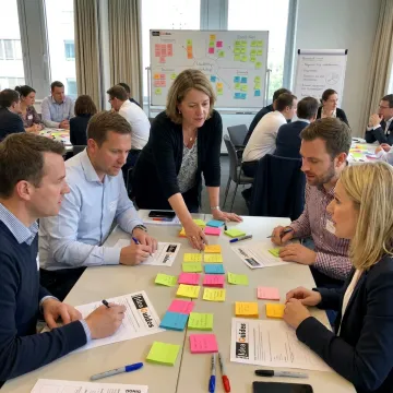 Facilitator leading new manager training process