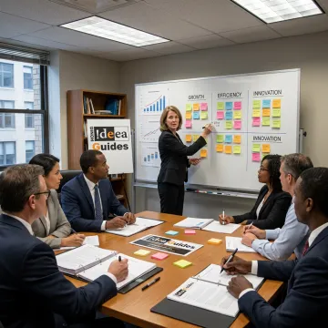 Business facilitation workshop with collaborative team planning