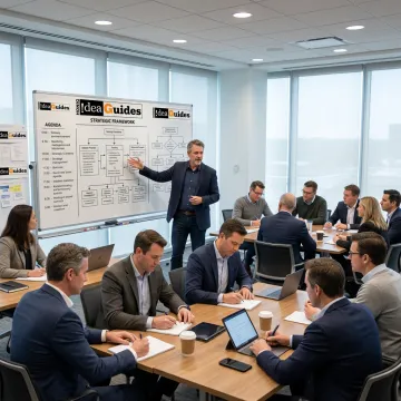 Corporate training workshop with engaged professionals