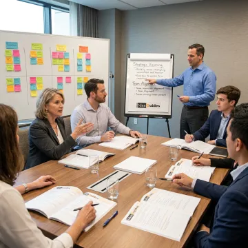 Leadership team participating in an interactive training workshop