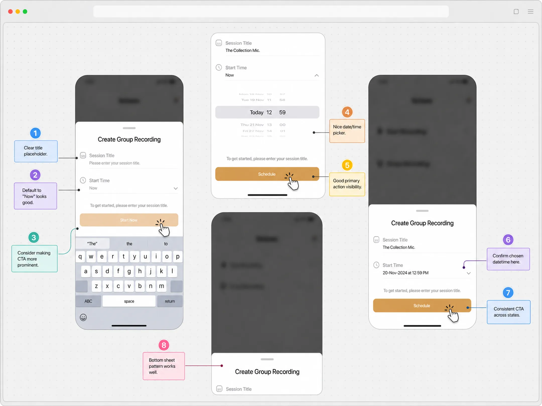 Interactive prototype wireframe interface used for stakeholder feedback sessions