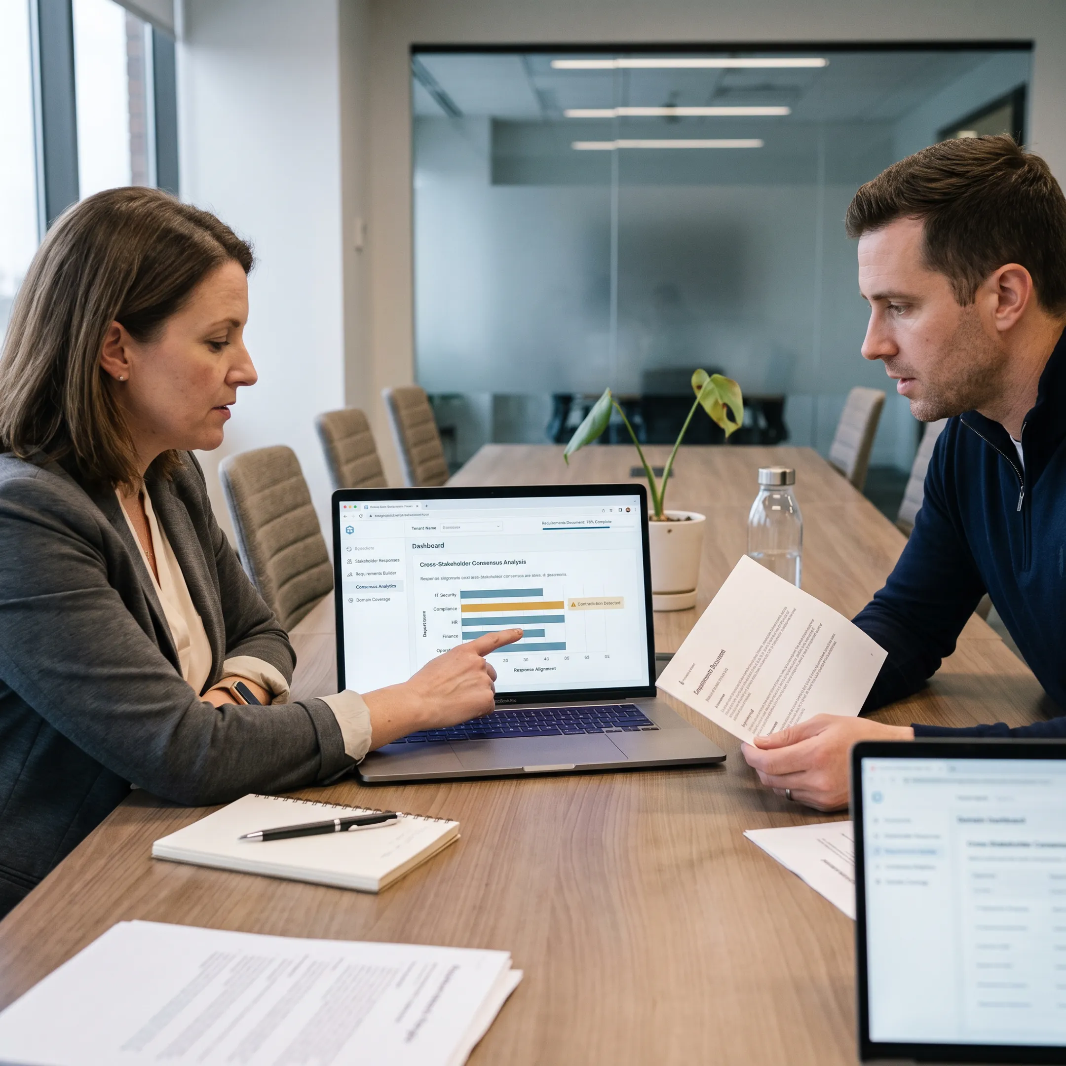 Identity professionals reviewing access governance requirements