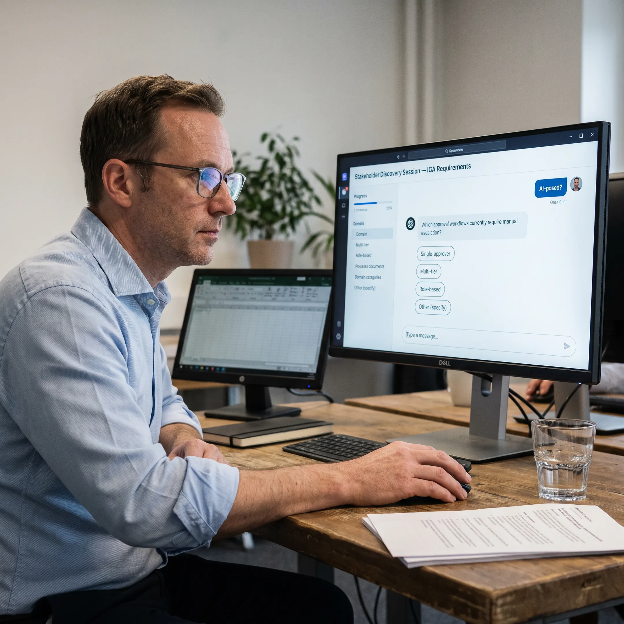Stakeholder completing an adaptive AI questionnaire