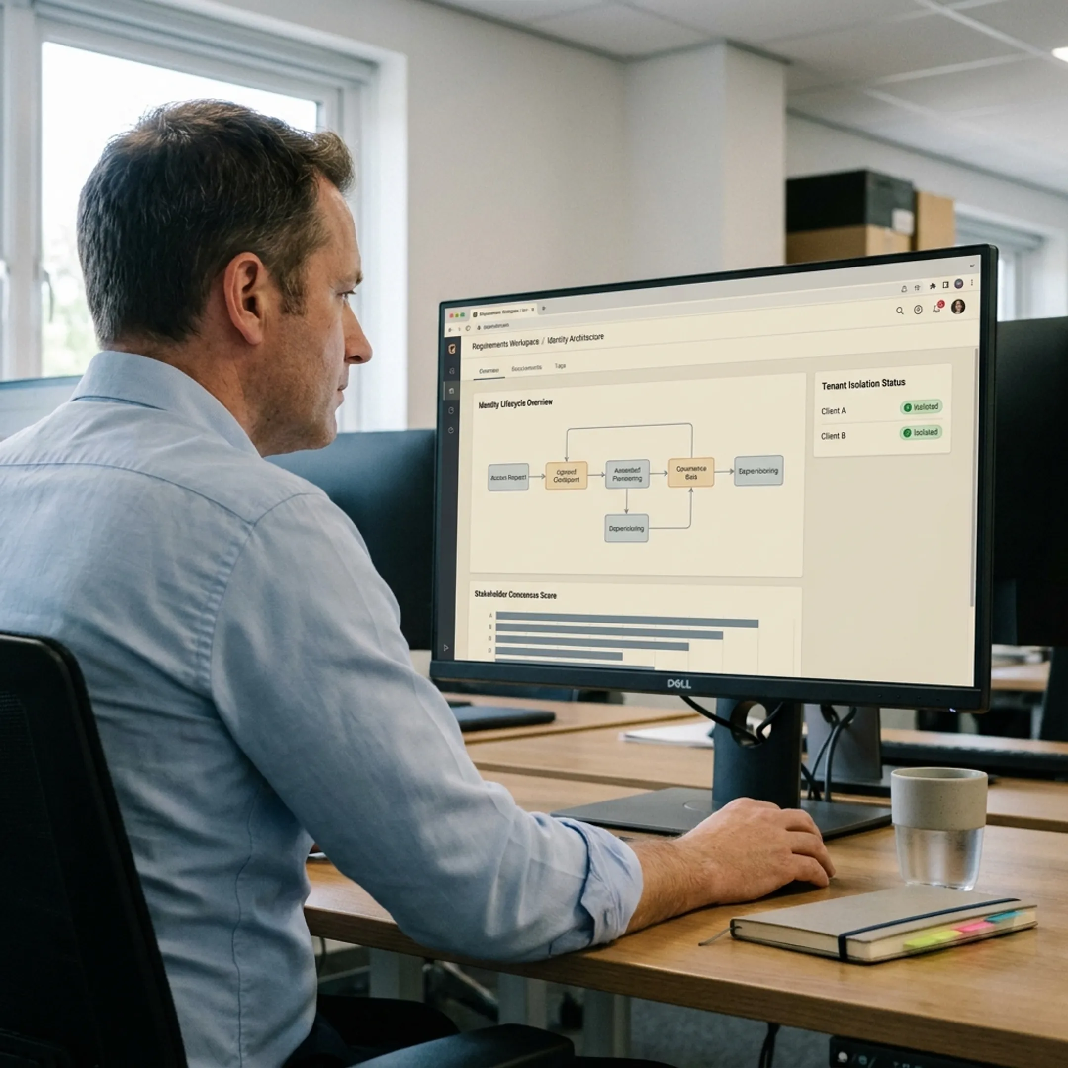 Enterprise cloud provisioning architecture diagram with automated identity security controls