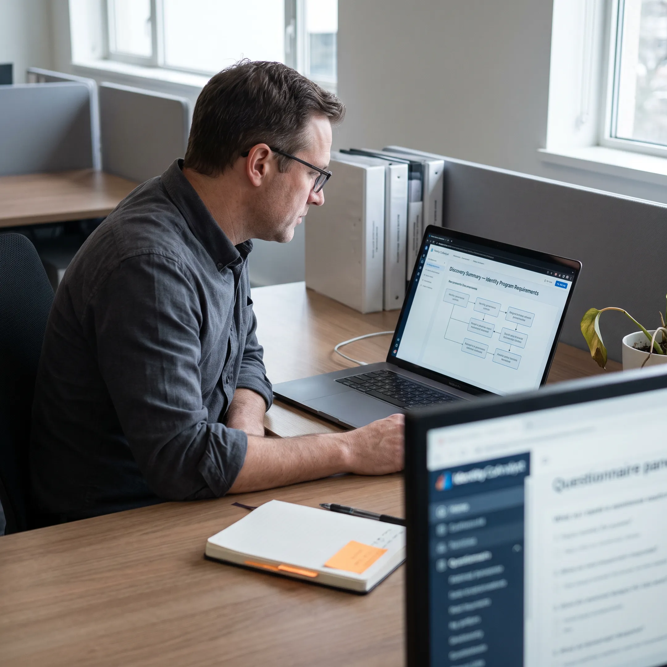 Enterprise cybersecurity dashboard contrasting identity security workflows and perimeter defenses