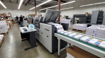 Printware iJetColor high-speed inkjet envelope printing press in operation