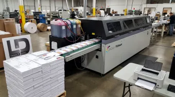 iJetColor commercial inkjet press producing high-volume envelope printing continuously