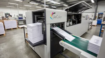 iJetColor high-speed commercial inkjet press printing envelopes