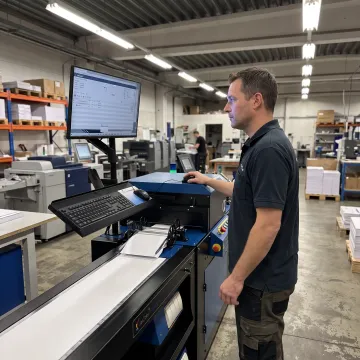 Operator managing high-speed inkjet printing software