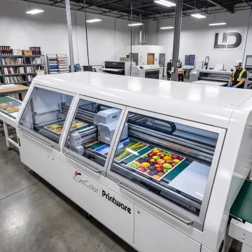 Direct-to-substrate printer producing vibrant graphics
