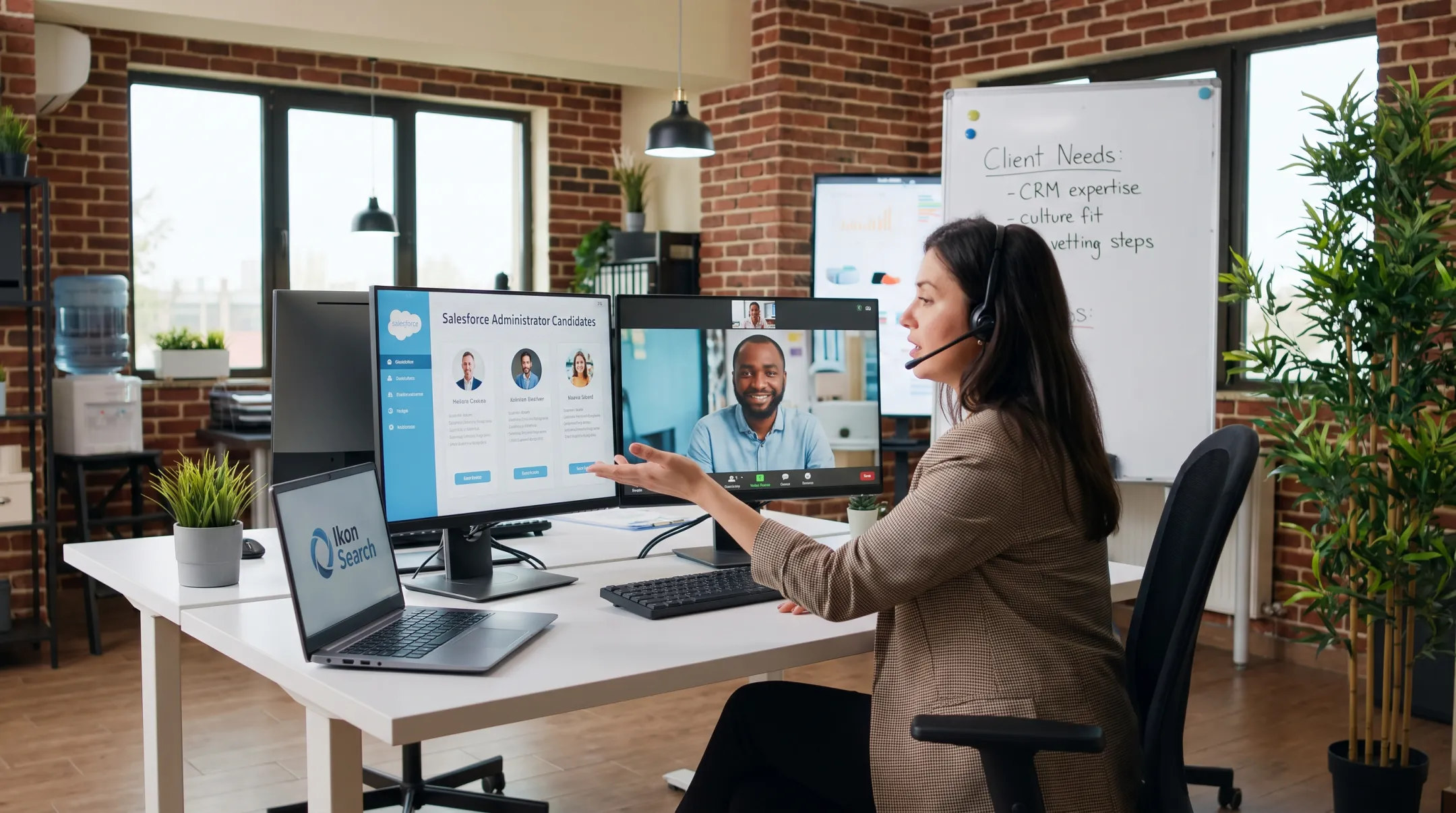 Ikon Search recruiter matching vetted Salesforce administrator candidates with businesses