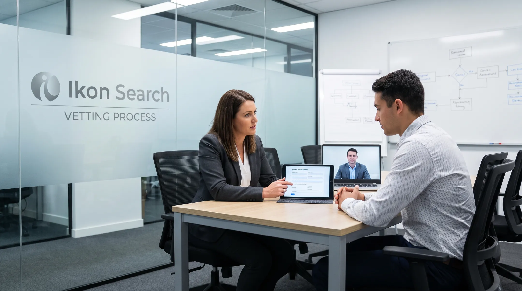 Ikon Search recruiter conducting regulatory affairs candidate interview assessment