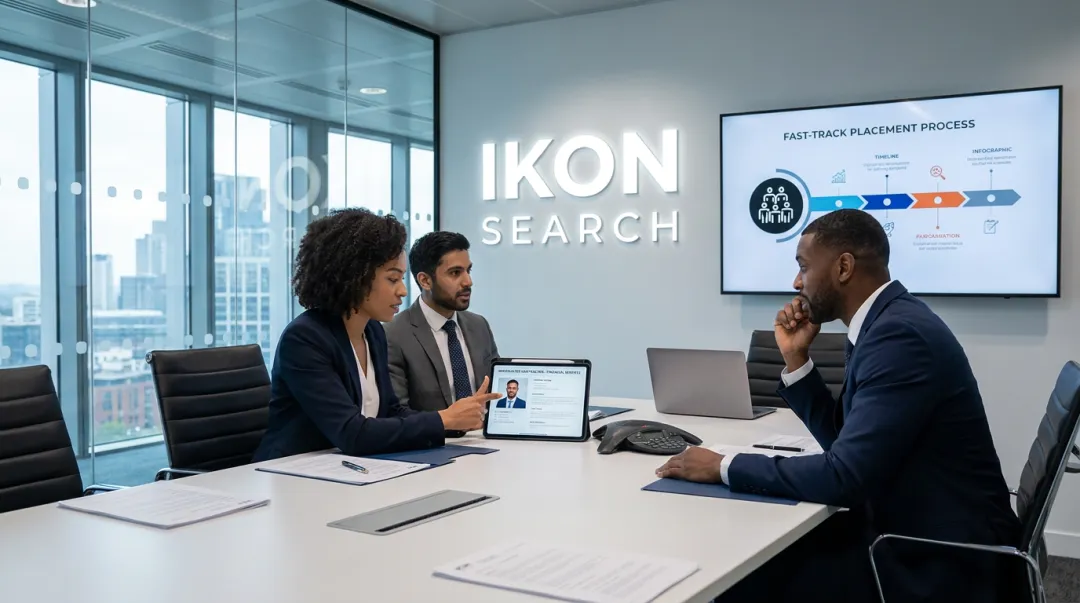 Ikon Search contract staffing team presenting pre-vetted candidates within two to three days