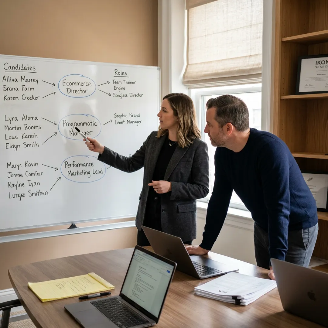 Recruiting team mapping ecommerce marketing candidates
