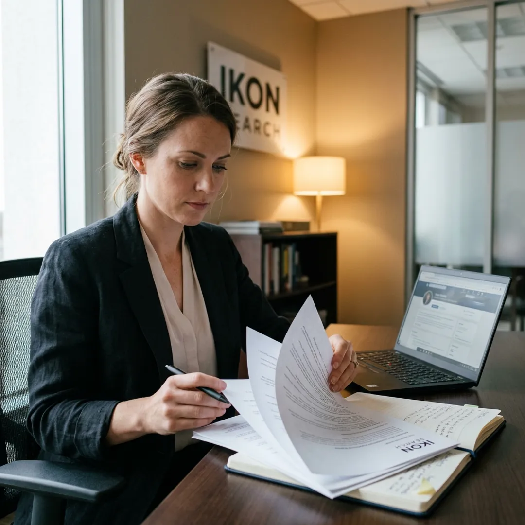 Recruiter reviewing executive assistant candidates