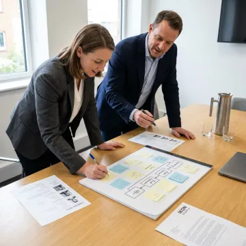 Recruitment team reviewing contract-to-hire process steps