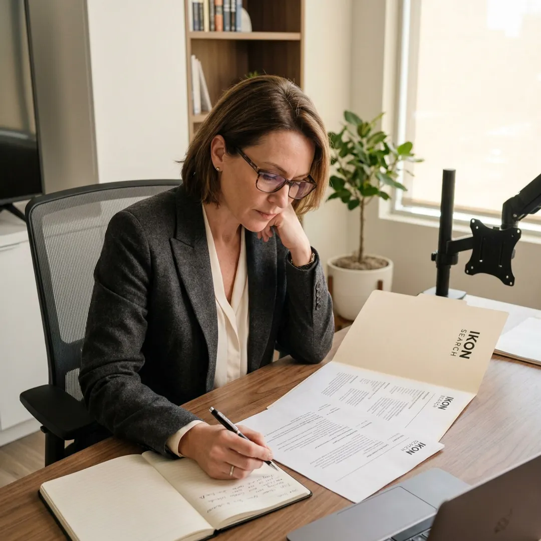Recruiter reviewing assistant candidate profiles