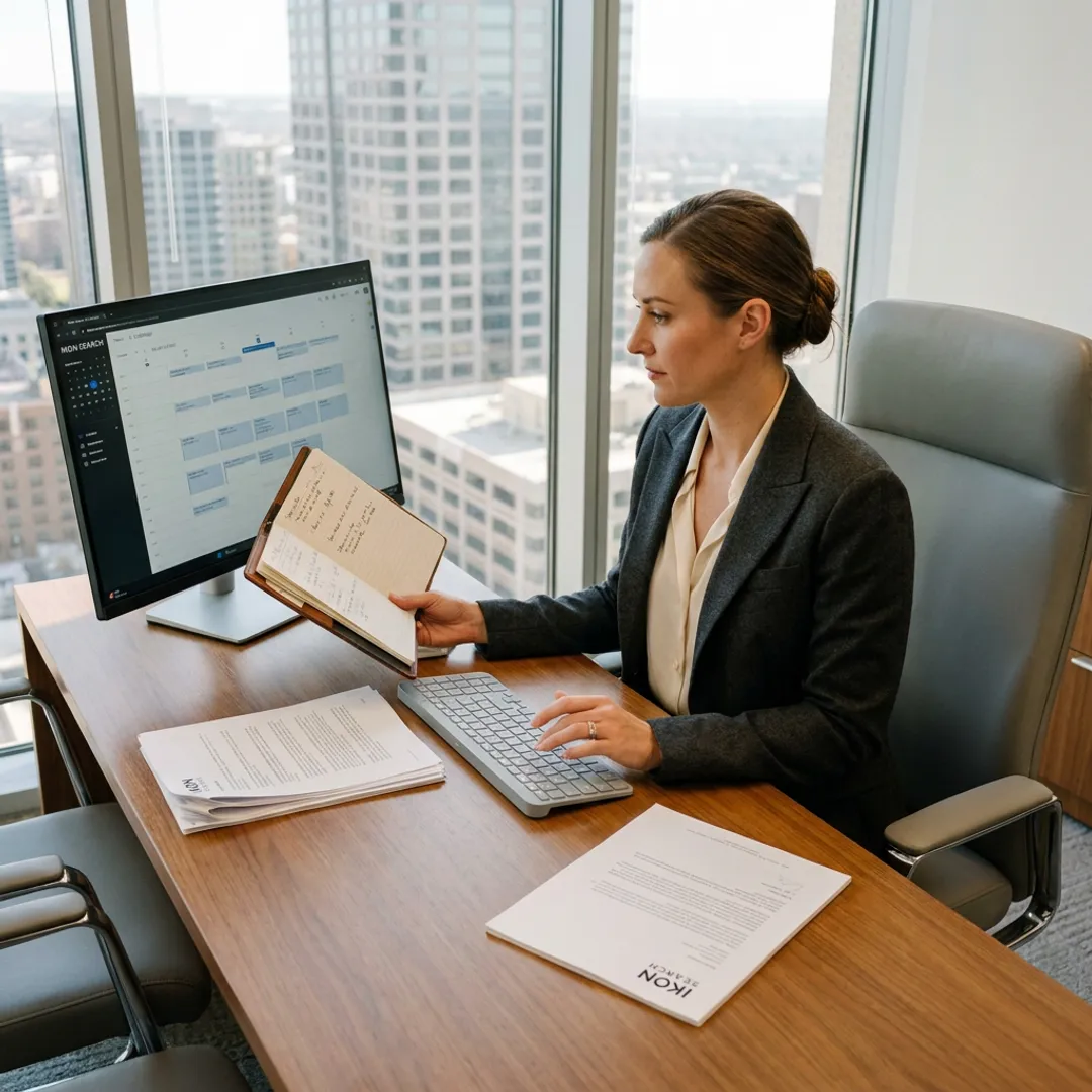 Executive assistant working in a Dallas office