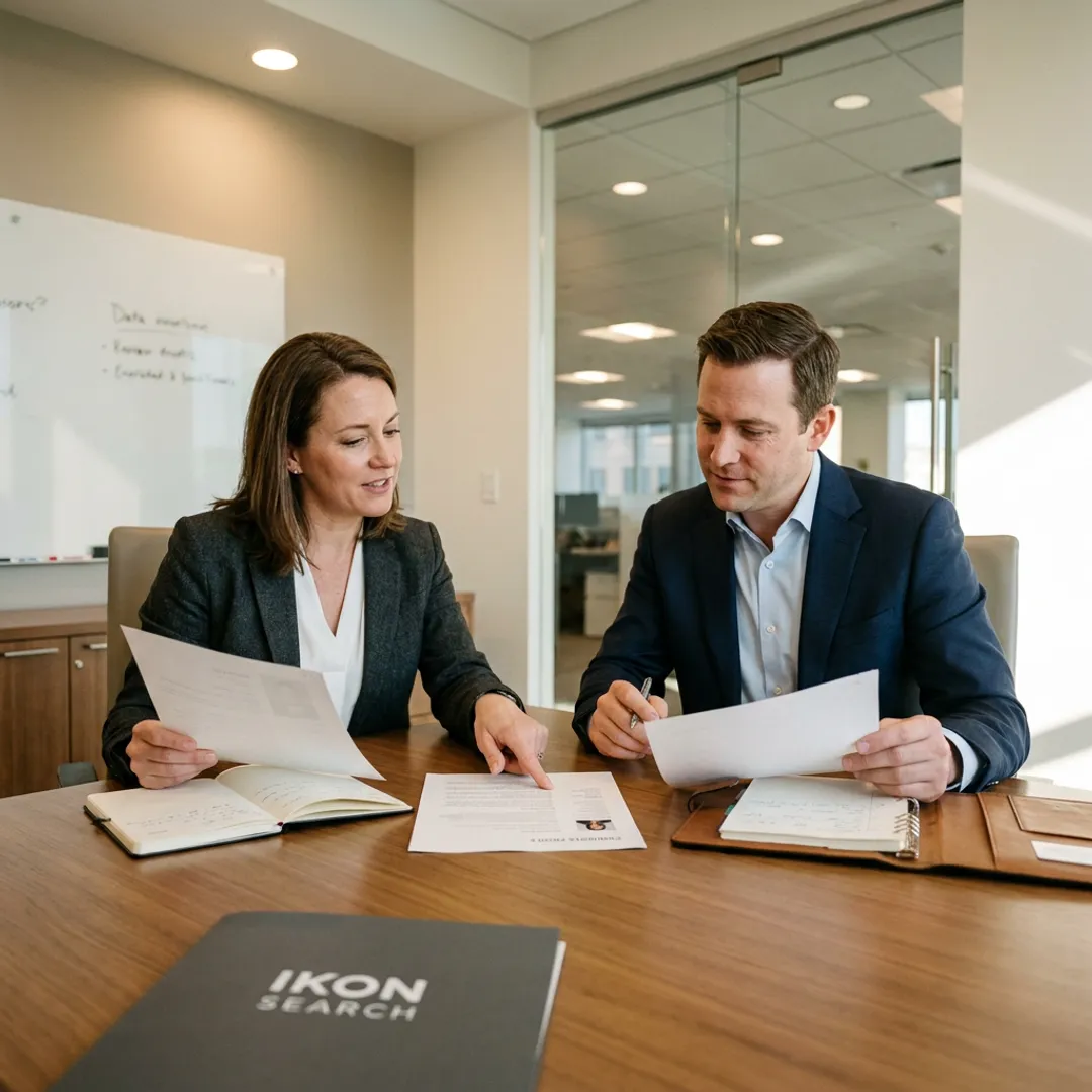 Executive recruiters reviewing HR Director candidates