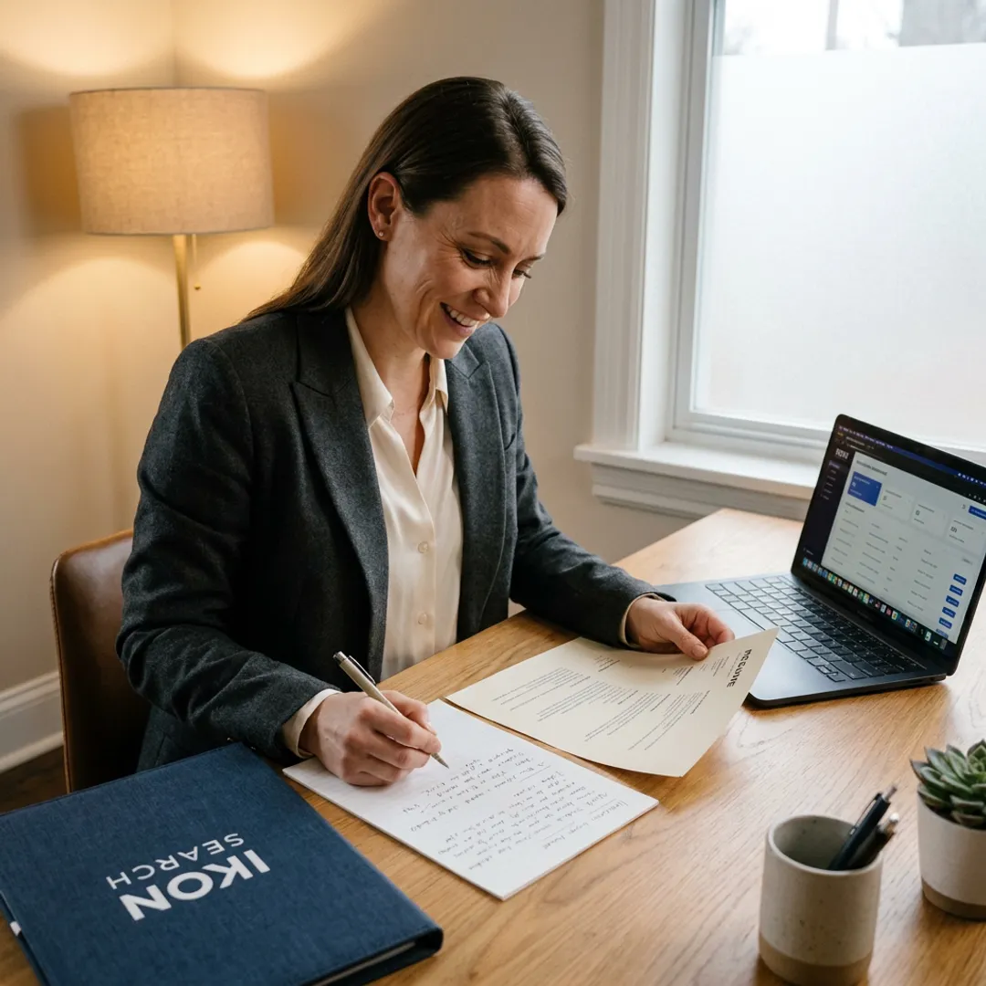 Recruiter reviewing executive assistant candidates