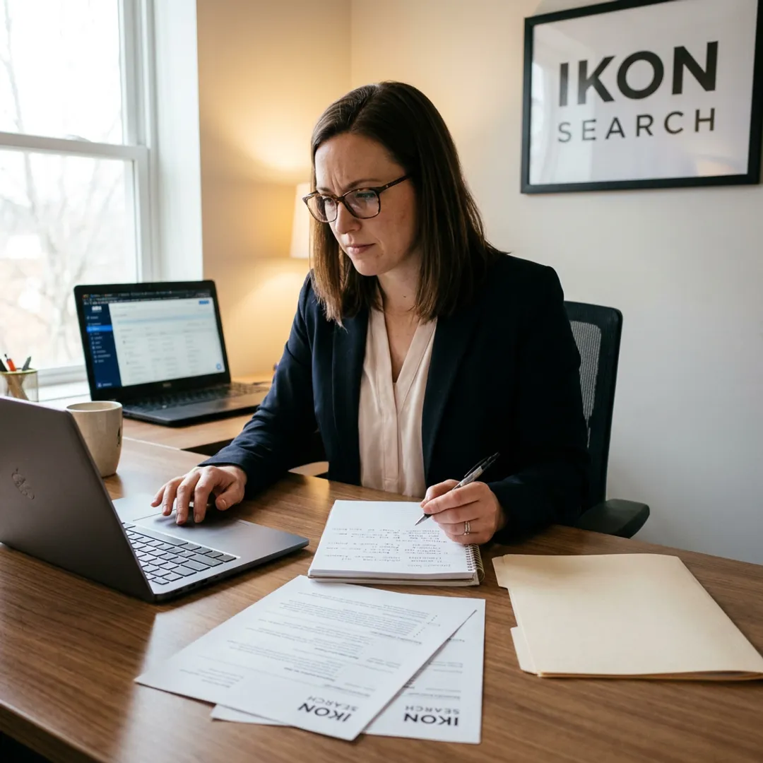 Recruiter reviewing executive assistant candidates
