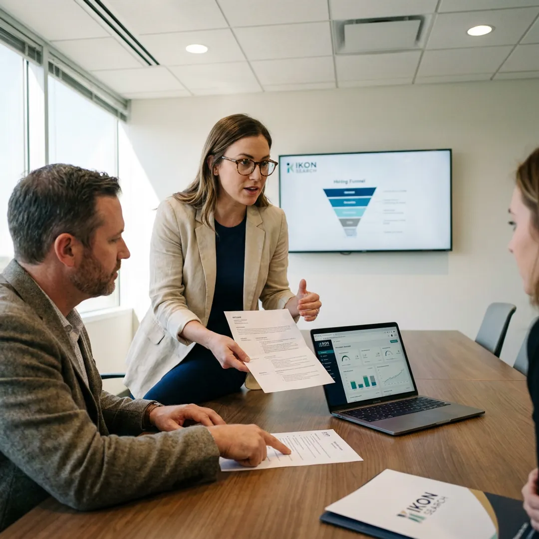 Recruiter reviewing marketing director candidates