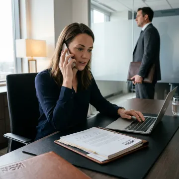 Executive assistant supporting CEO in corporate office