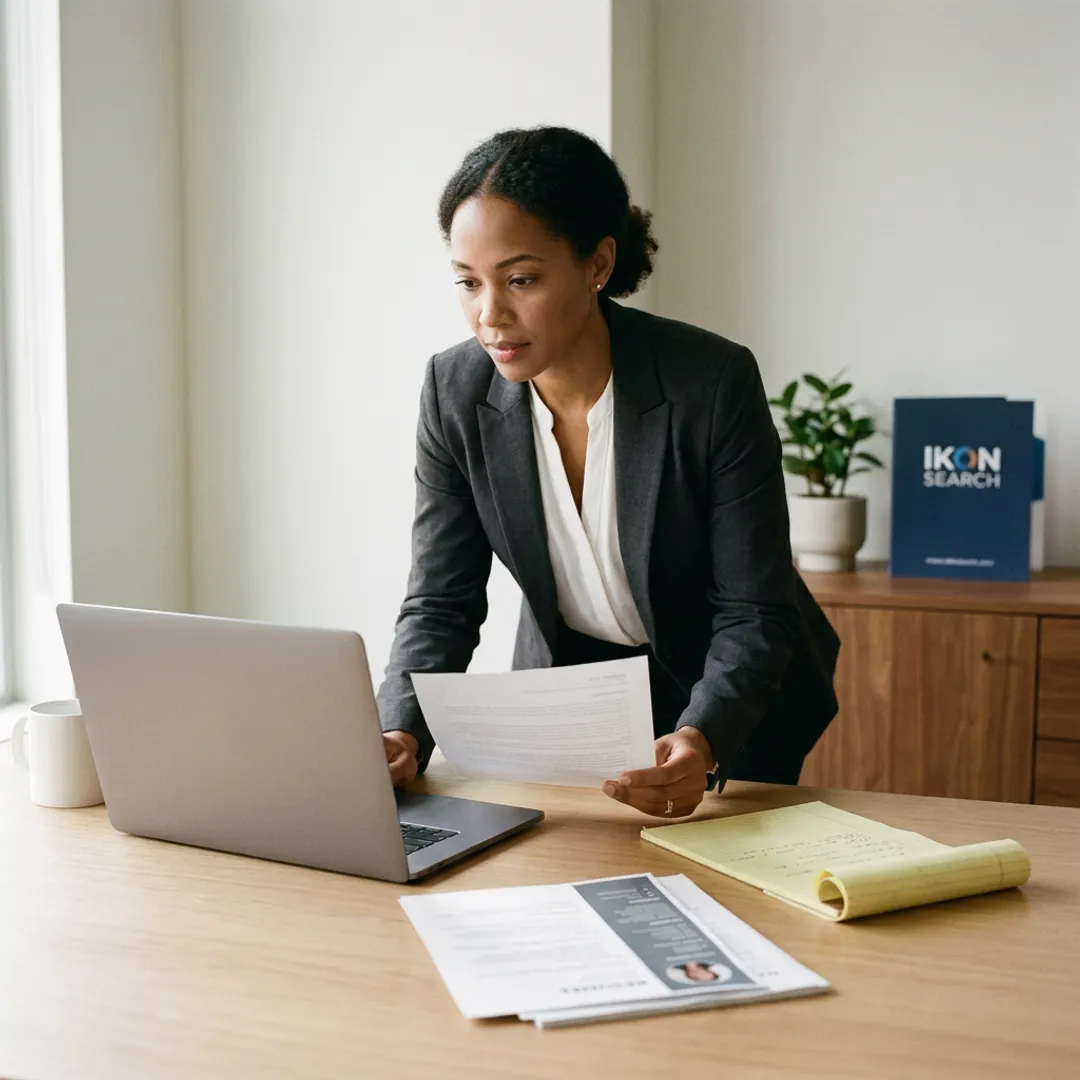 Recruiter reviewing virtual executive assistant candidate profiles