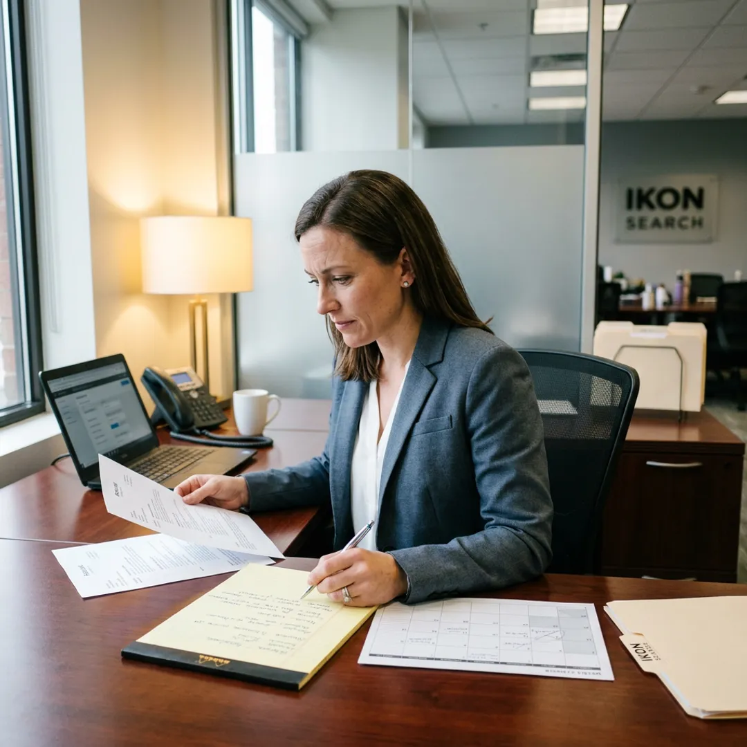 Recruiter reviewing executive assistant candidates