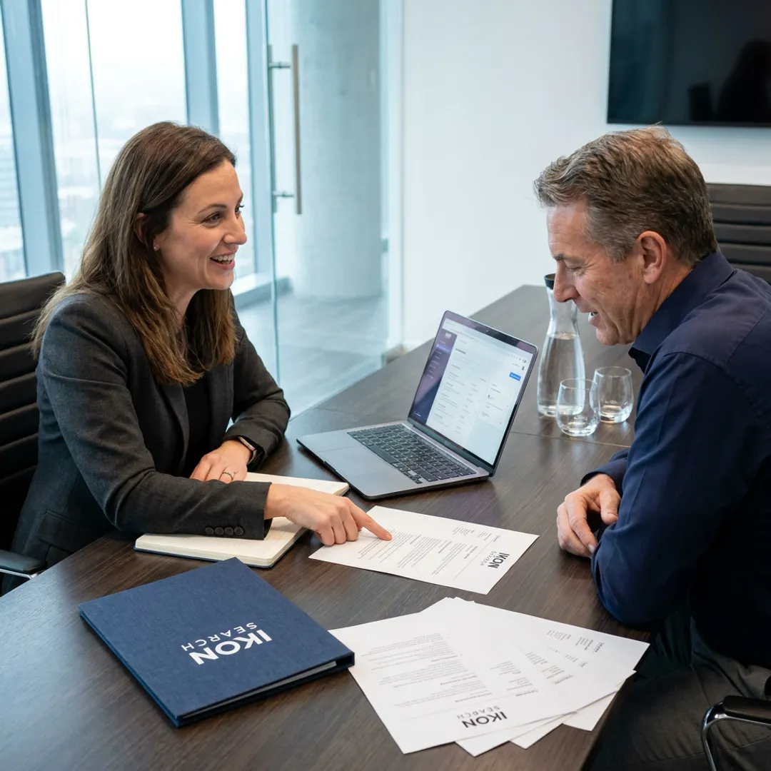 Recruiter discussing contract staffing process