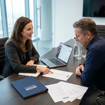 Recruiter discussing contract staffing process
