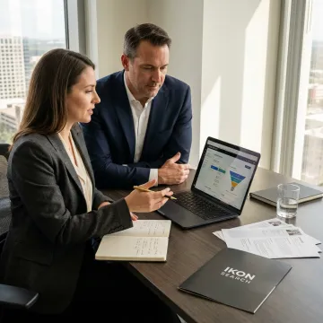 Marketing recruiter reviewing candidate profiles