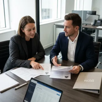 Professional staffing team reviewing candidate profiles