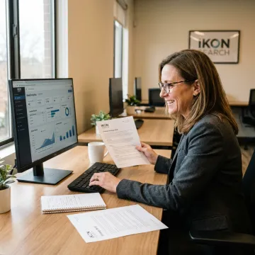 Marketing leader reviewing brand strategy roles