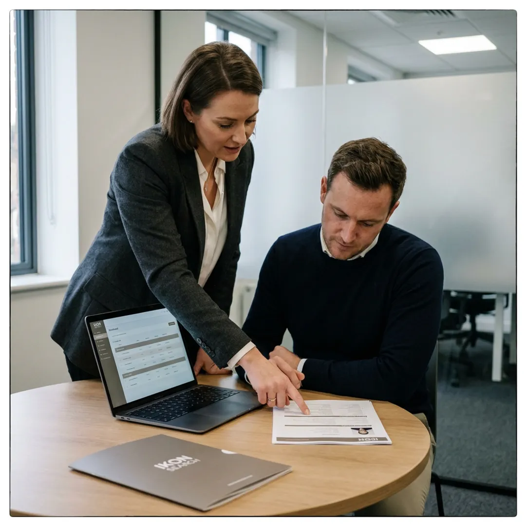 Recruiter reviewing executive assistant hiring process