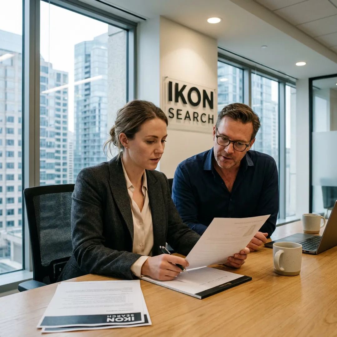 Recruiter reviewing contract-to-hire candidates in Bellevue