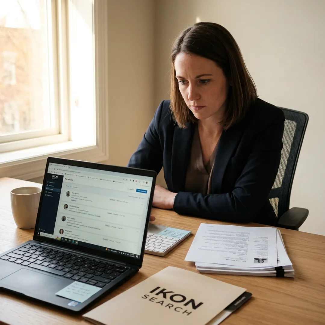 Recruiter reviewing event staffing candidates