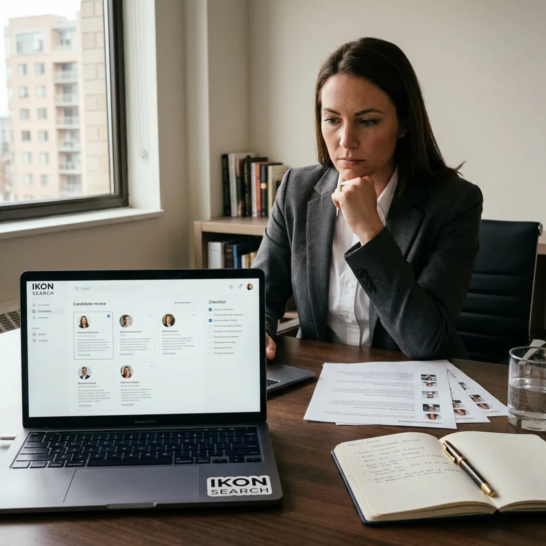 Recruiter reviewing executive assistant candidates