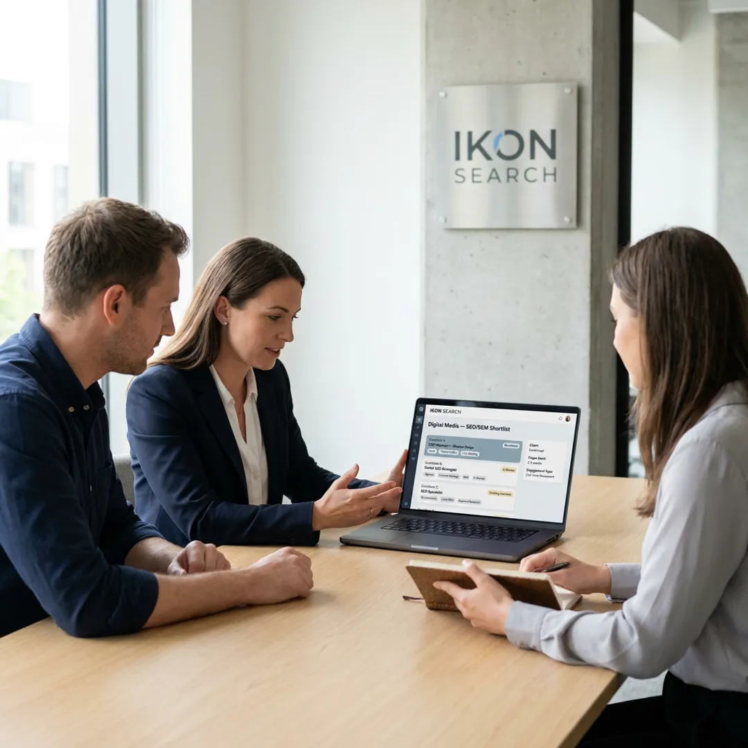 SEO recruiter reviewing startup marketing candidates