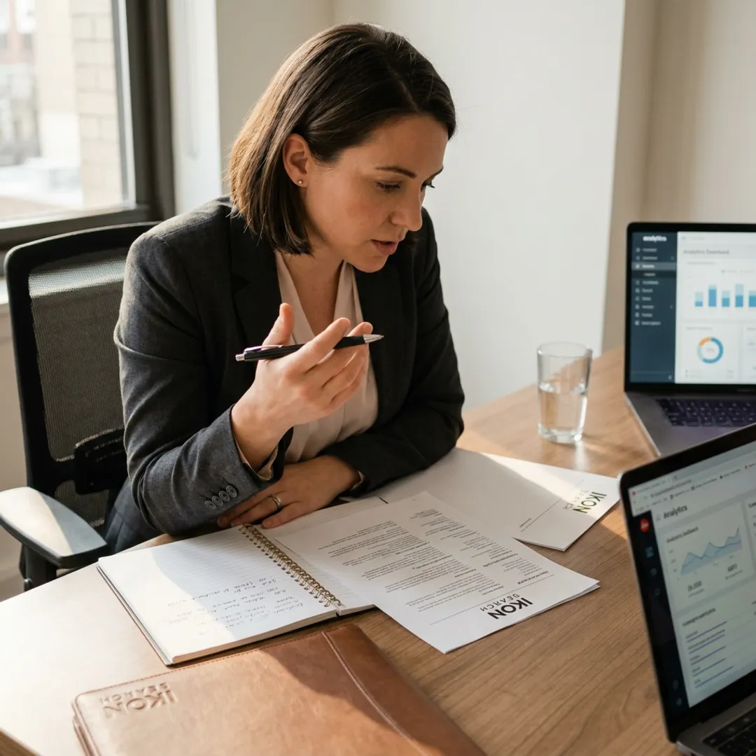 Performance marketing recruiter reviewing candidate profiles