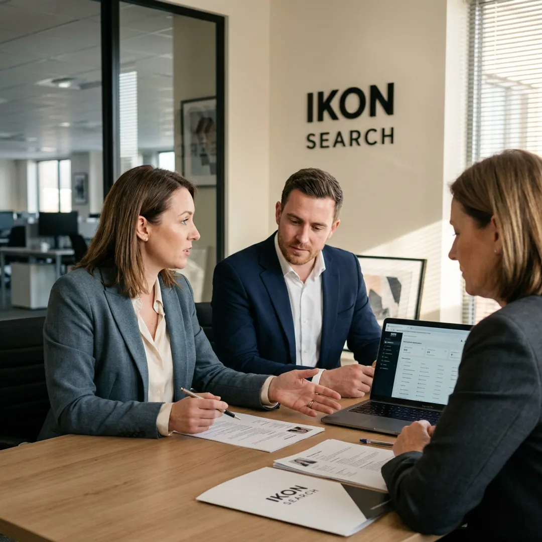 Recruiters reviewing B2C marketing director candidates