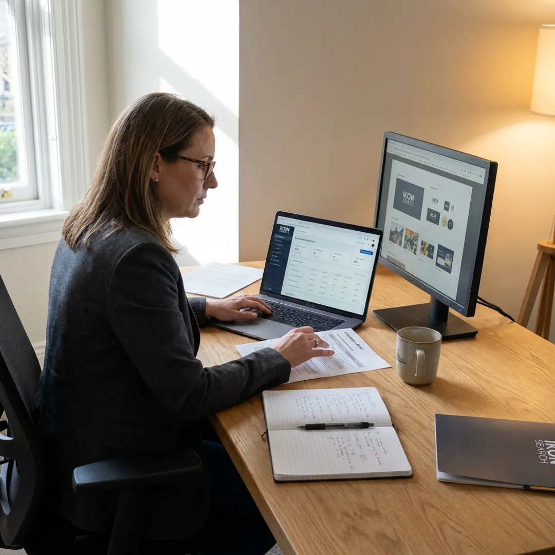 Marketing executive reviewing entertainment campaign strategy