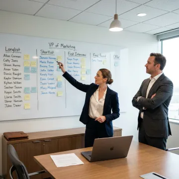 Recruitment team planning a VP of Marketing search