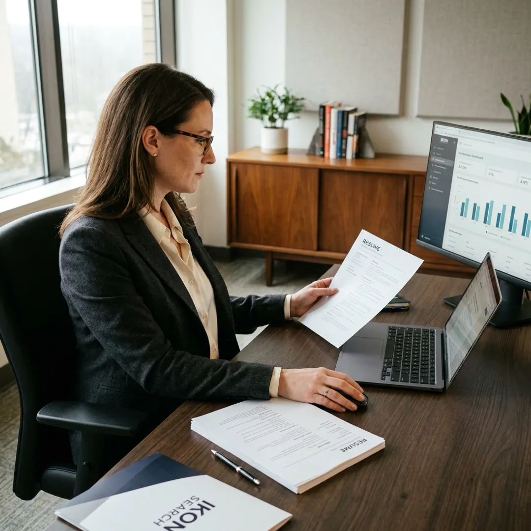 Recruiter reviewing Director of Content Marketing candidates